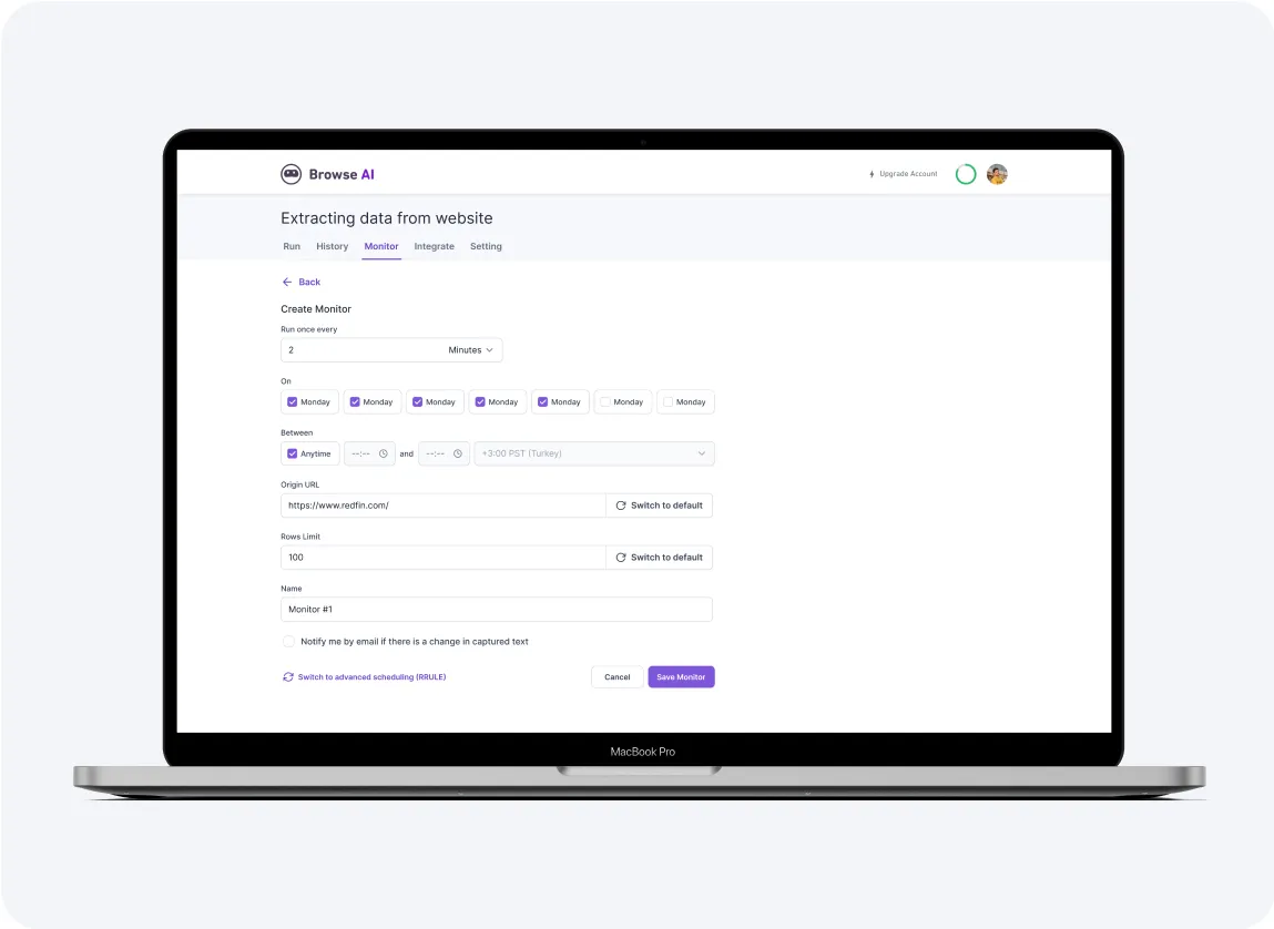 Dashboard mockup
